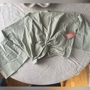 Awoke Vintage Green Twist Front Crop Top